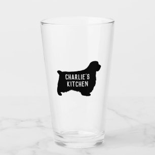 Verre Clumber Spaniel Chien Silhouette Personnalisé