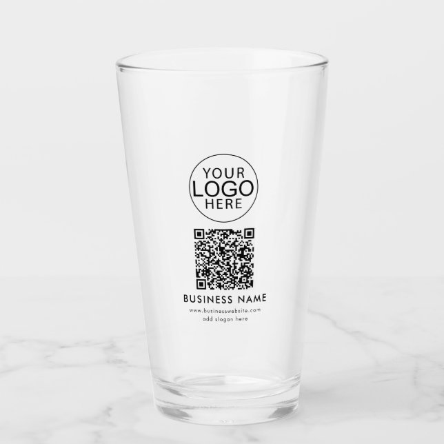 Verre Code QR simple logo d'entreprise pour événements d (Devant)