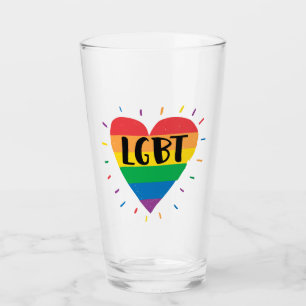 Verre Coeur arc-en-ciel LGBT