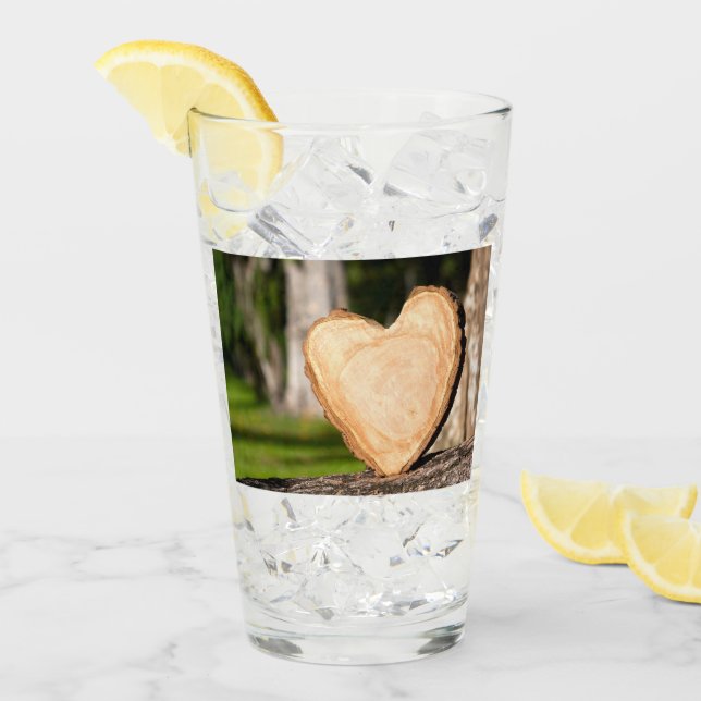 Verre coeur en bois (Devant glace)