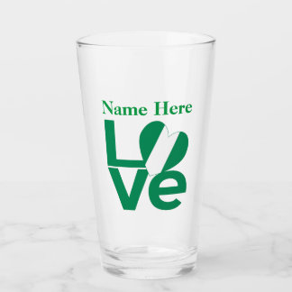 Verre Cœur LOVE Drapeau nigérian personnalisé