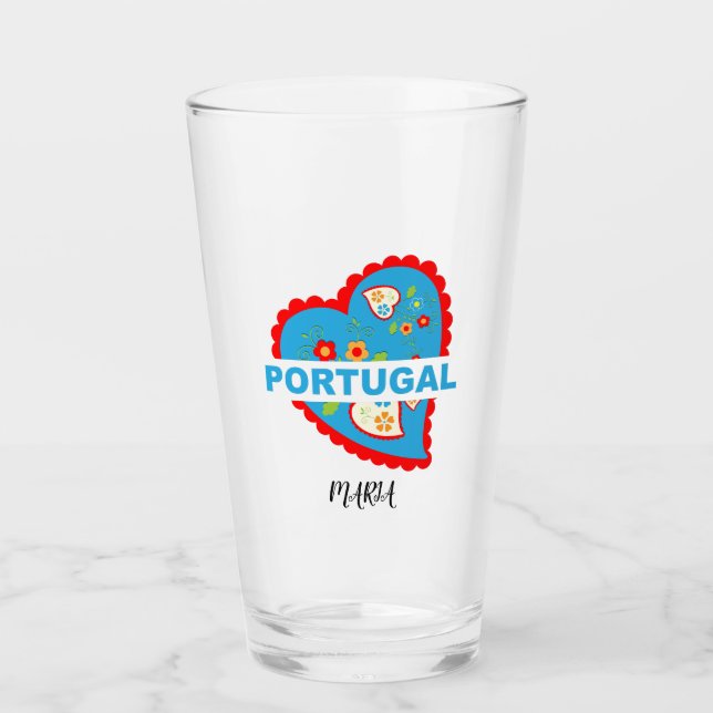 Verre Coeur portugais joyeux (Devant)