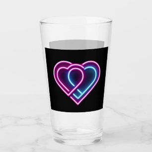 Verre Coeur rose néon/bleu Tasse de la Saint-Valentin