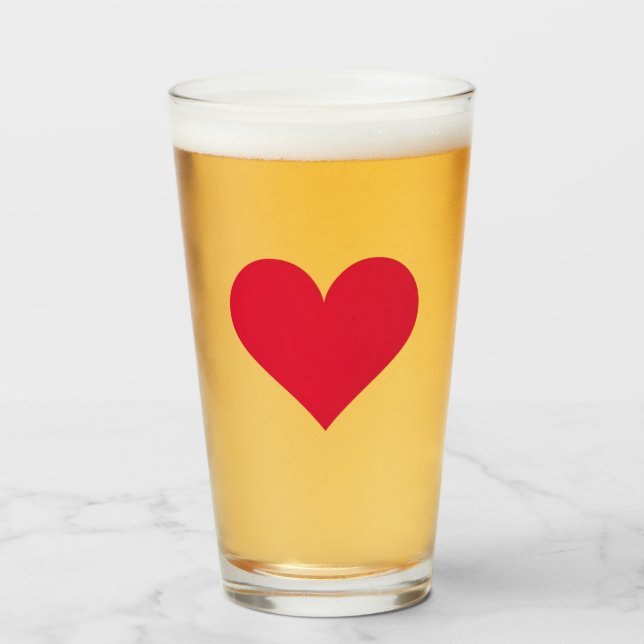 Verre Cœur Saint Valentin Amour Cœur  (Devant (rempli))