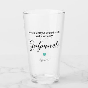 Verre Coeur Turquoise Serez-Vous Mes Parents Proposition