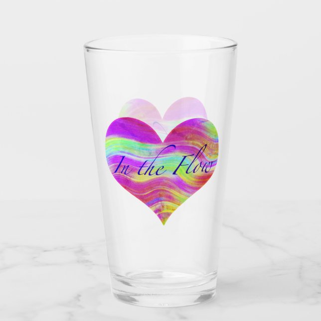 Verre Cœur Vert Rose (Devant)