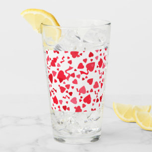 Verre Coeurs Confetti Rouge