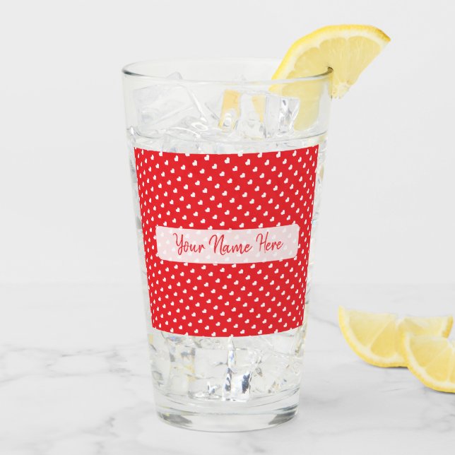 Verre Cœurs Joyuse Saint-Valentin Moderne Amour Motif (Dos glace)
