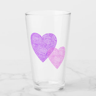 Verre Coeurs roses