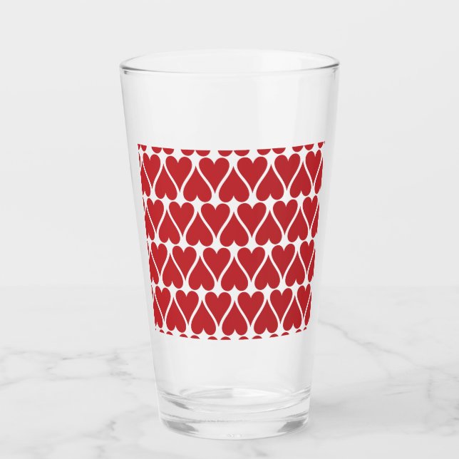 Verre Coeurs rouges allongés (Devant)