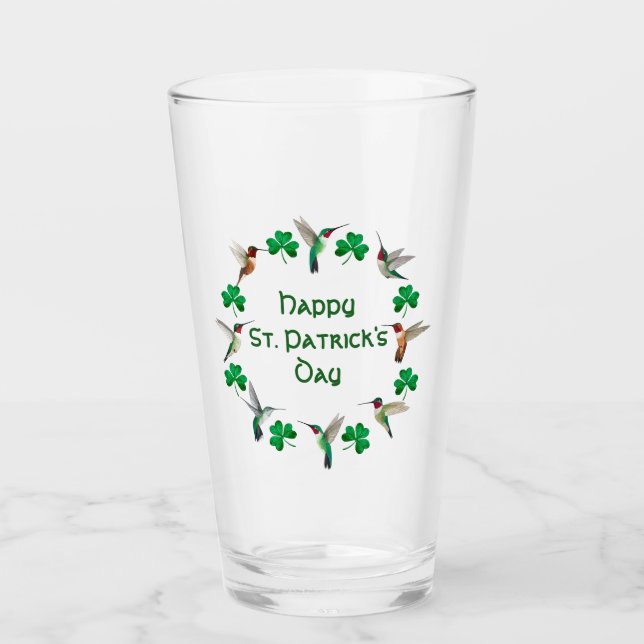 Verre Colibris et Shamrocks (Devant)