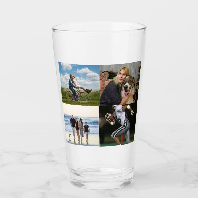 Verre Collage familial de 4 photos (Devant)