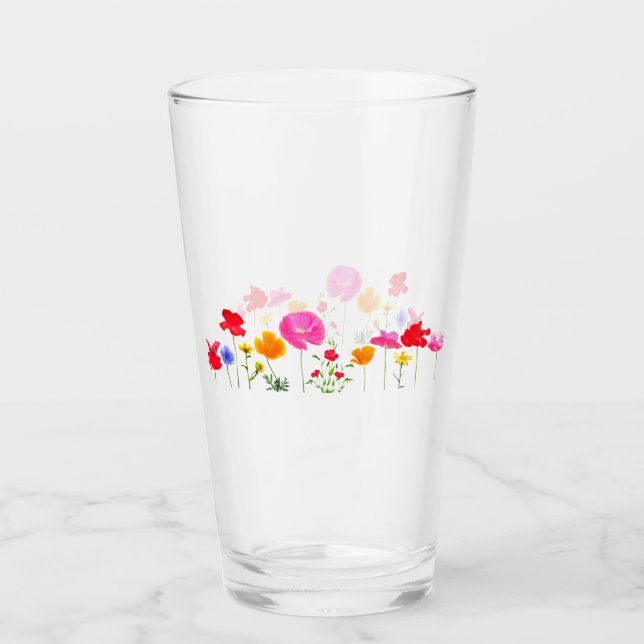 Verre collection de fleurs sauvages (Devant)