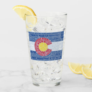 Verre Colorado Fourteeners 14ers State Flag Glass