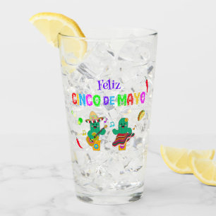Verre Colorful Festive Cinco de Mayo 2025 Dancing Cactus