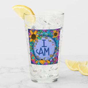 Verre Colorful Whimsical Daisy Floral Je Suis Inspirant