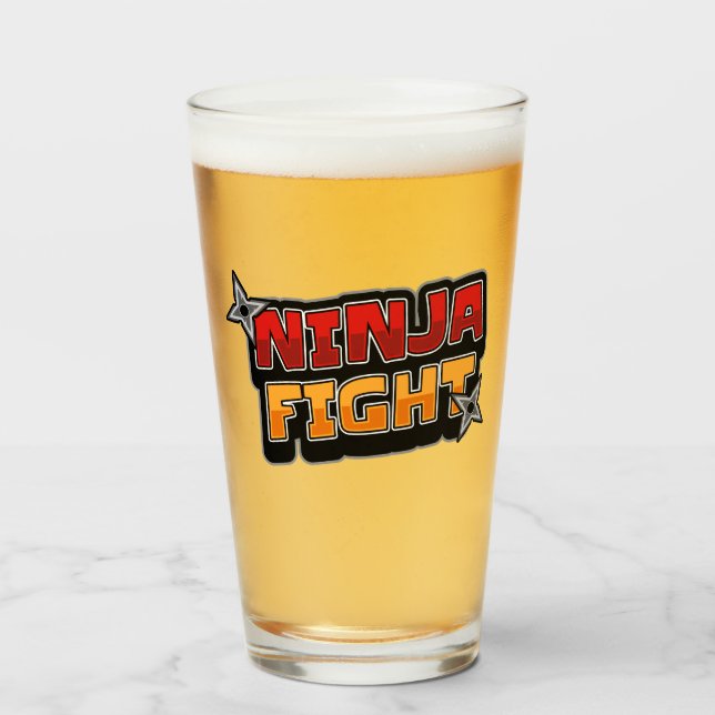 VERRE COMBAT DE NINJA (Devant (rempli))