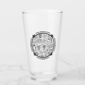 Verre CoMo Preservation Pint Glass avec dessins de trait