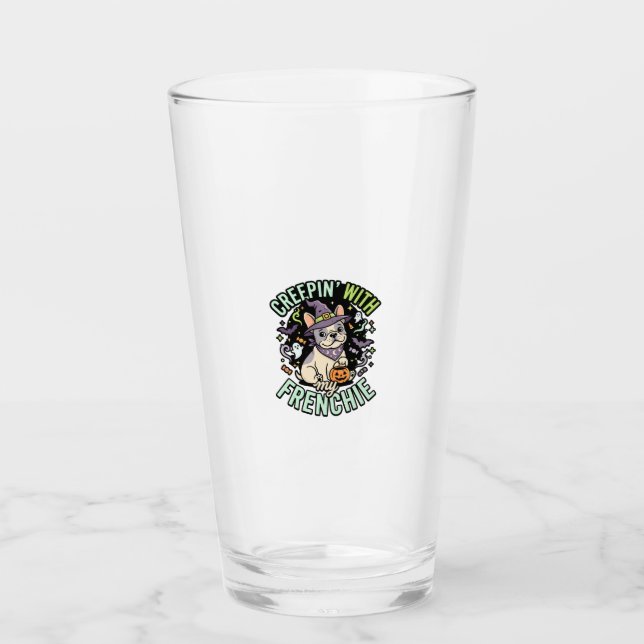 Verre Compagnon effrayant de Bouledogue français Hallowe (Devant)
