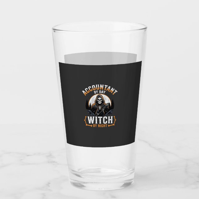 Verre Comptable Halloween le jour Sorcière la nuit Desig (Devant)