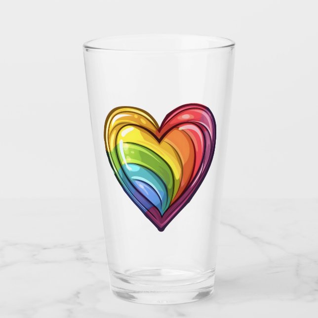 Verre Conception cardiaque gay pride (Devant)