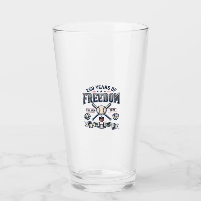 Verre Conception de baseball patriotique 250 ans de libe (Devant)