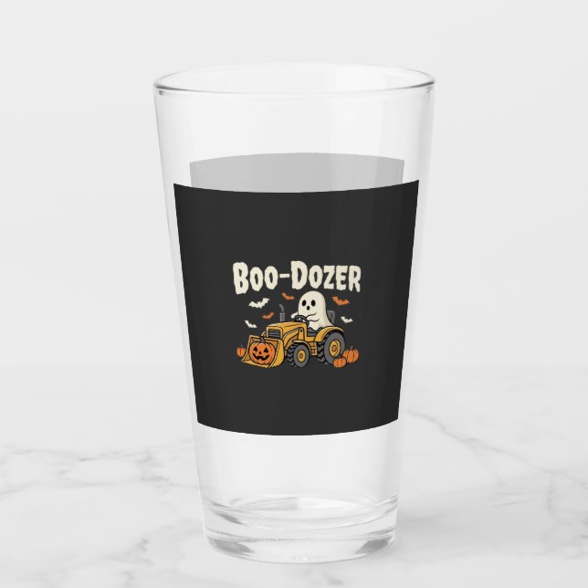 Verre Conception de bulldozer fantôme Halloween Boo-Doze (Devant)