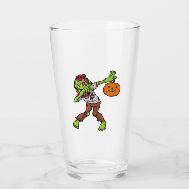 Verre Conception de cadeau drôle de Halloween de zombie  (Devant)