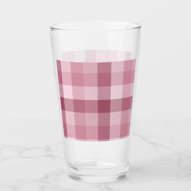 Verre Conception de carreaux à carreaux à gingham rose (Devant)