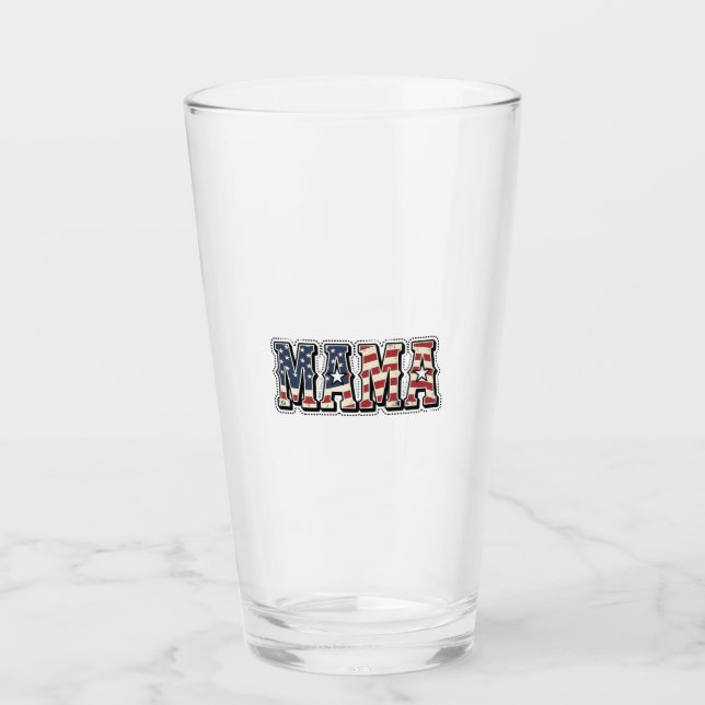 Verre Conception de chemise à lettrage Mama patriotique  (Devant)
