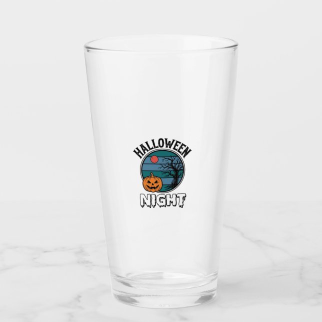 Verre Conception de chemise d'arbre de citrouille de nui (Devant)