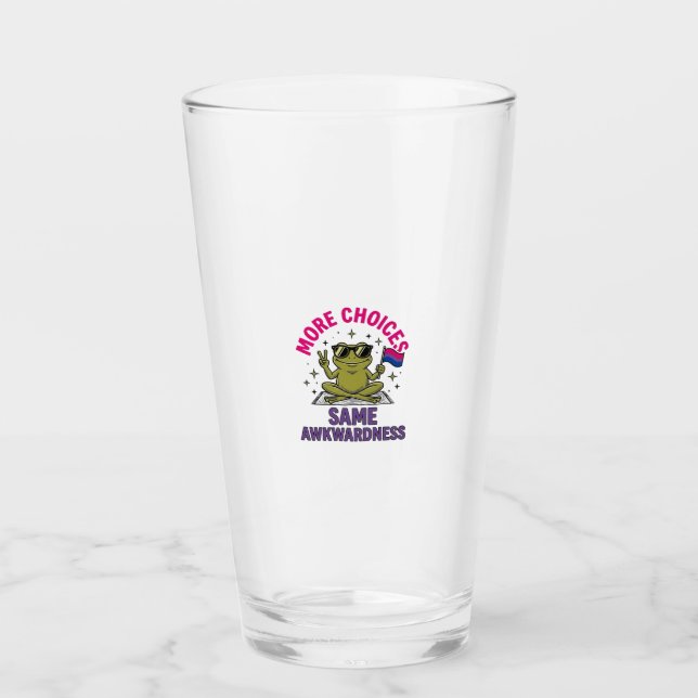 Verre Conception de chemise de fierté de grenouille bi d (Devant)