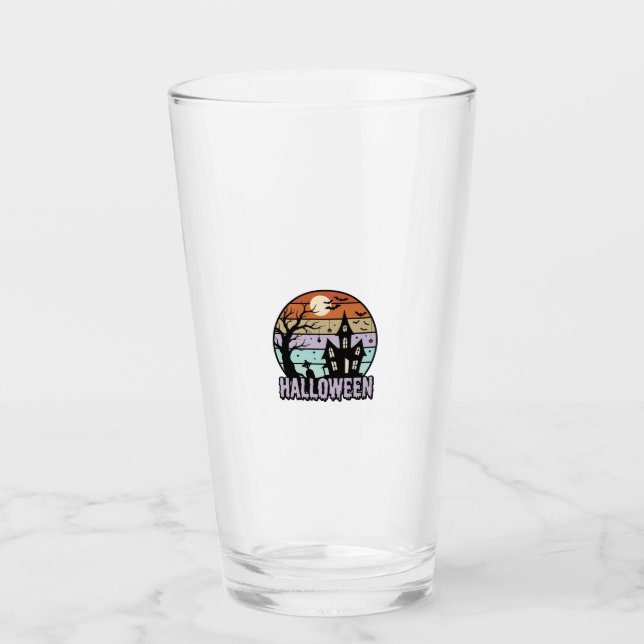 Verre Conception de chemise de maison hantée Halloween v (Devant)