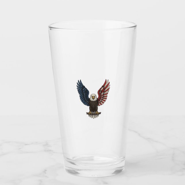 Verre Conception de chemise vectorielle aigle patriotiqu (Devant)