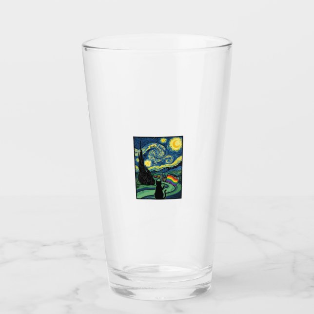 Verre Conception de chemise vectorielle de paysage noctu (Devant)