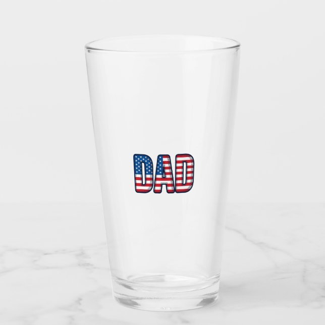 Verre Conception de chemise vectorielle Papa patriotique (Devant)