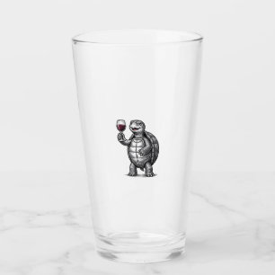 Verre Conception de chemise vintage tortue tenant un ver