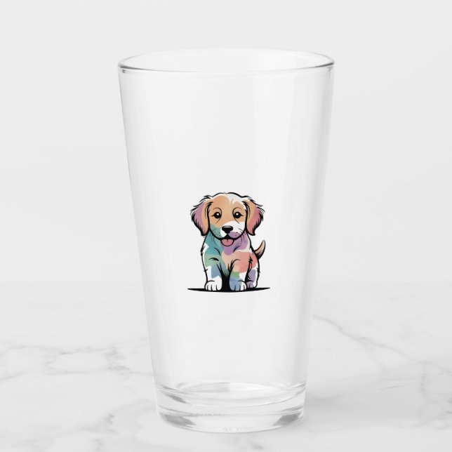 Verre Conception de chiot mignon (Devant)