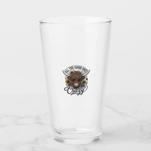 Verre Conception de citation folle florale de vache des 