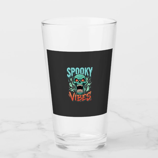 Verre Conception de crâne de fantôme Halloween Vibes eff (Devant)
