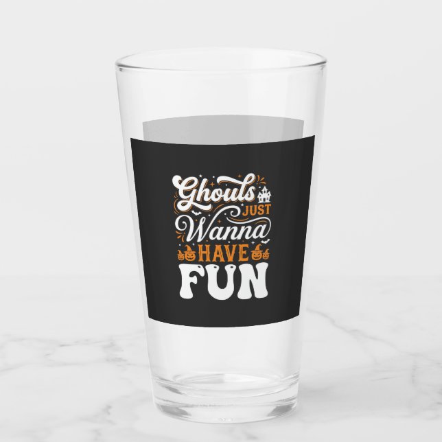 Verre Conception de fantômes d'Halloween qui veulent jus (Devant)