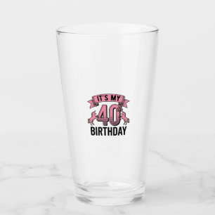Verre Conception de gravure vintage de licorne pour 40e 