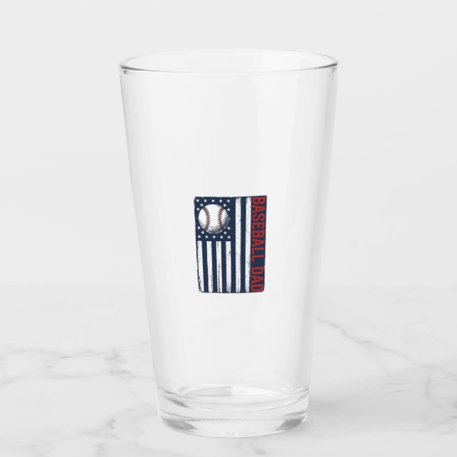 Verre Conception de maillot de drapeau de papa de baseba (Devant)