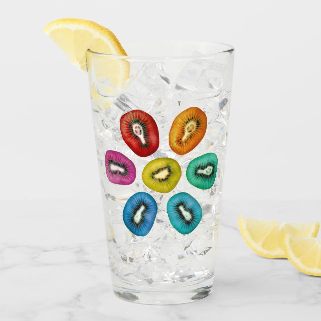 Verre Conception de Motif Kiwi Multicolor (Devant glace)