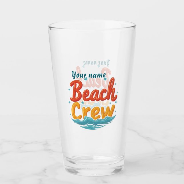 Verre Conception de nom d'équipe de plage personnalisée  (Devant)