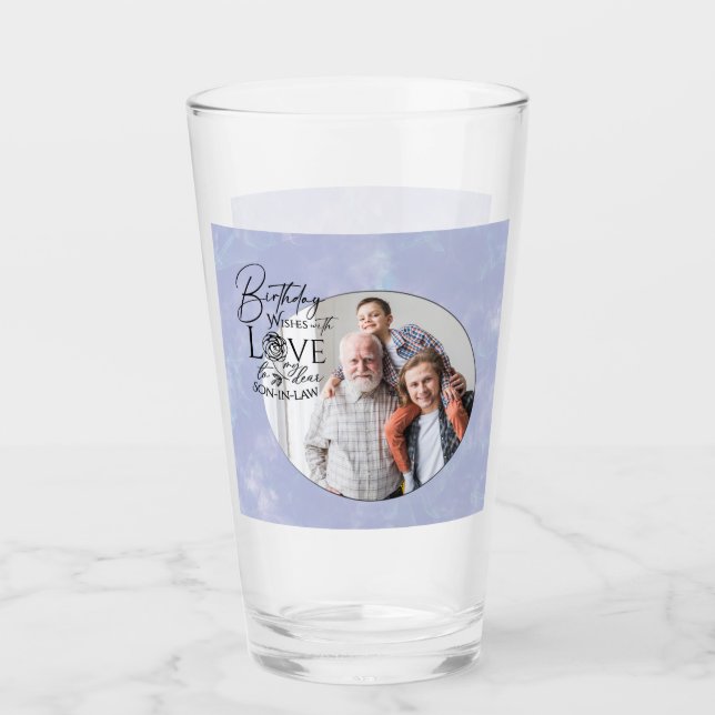 Verre Conception de photo de calligraphie d'anniversaire (Devant)