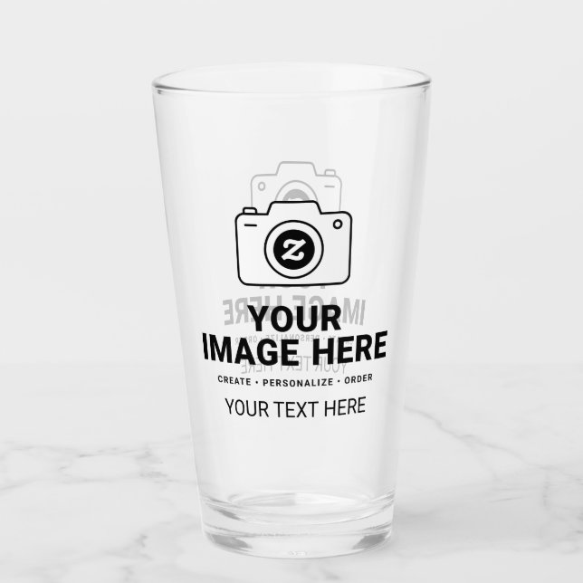 Verre Conception de photo et de texte favorite (Devant)