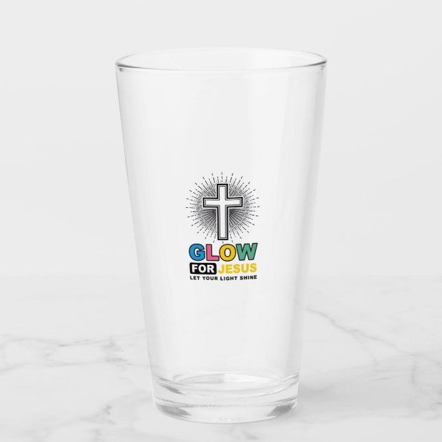 Verre Conception de t-shirt lumière de croix chrétienne  (Devant)