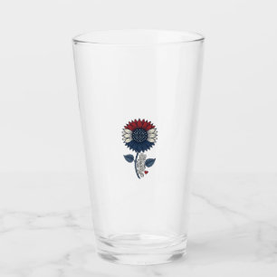 Verre Conception de T-shirt patriotique Fleur de soleil 