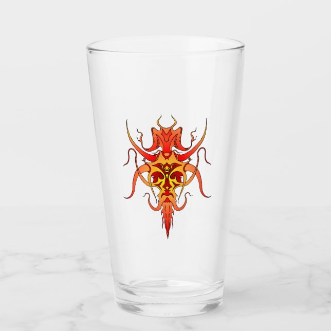 Verre Conception de tatouage tribal démoniaque (Devant)